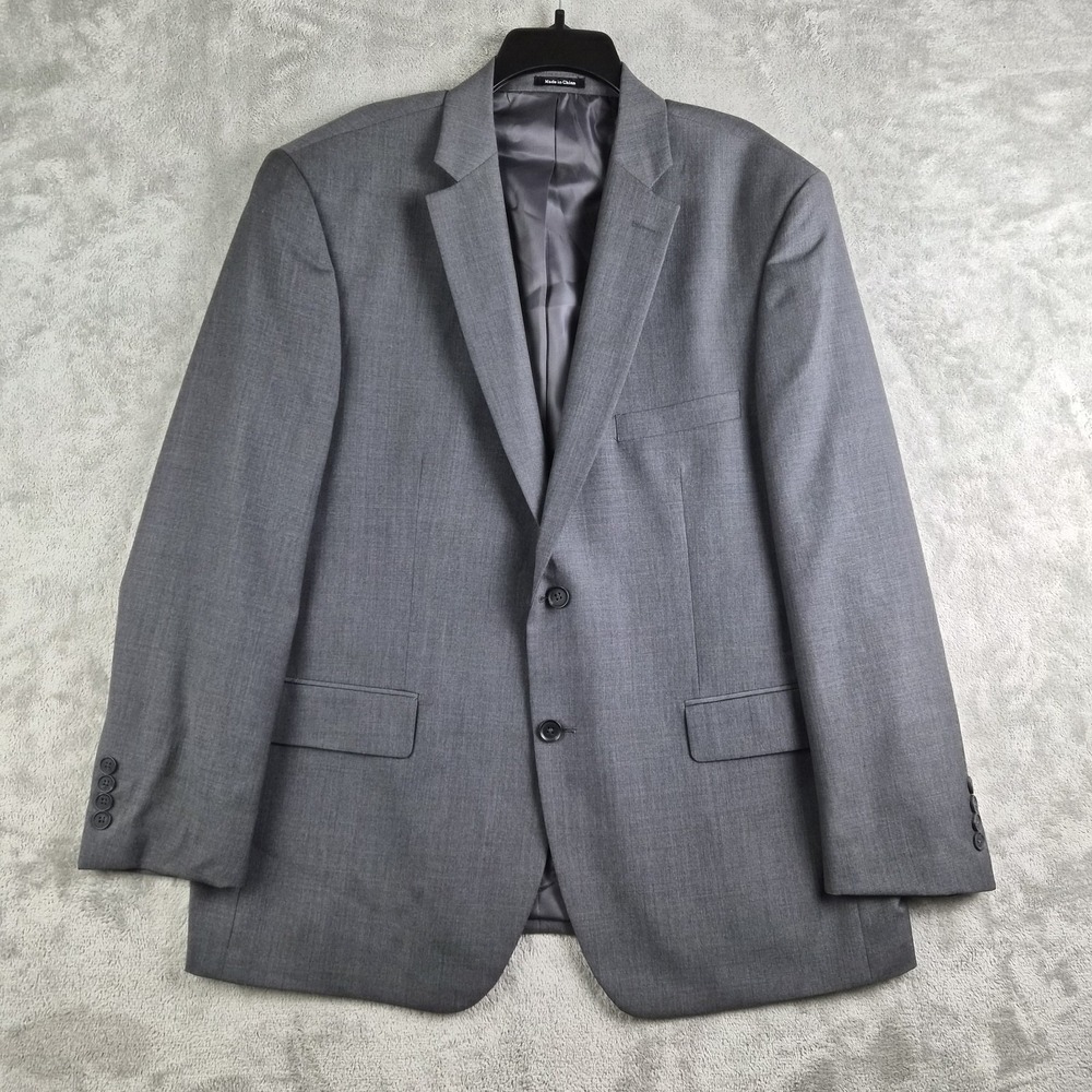 Pronto Uomo Blazer Jacket Mens 46 Gray Wool Blend 2 Buttons Sport Coat Formal